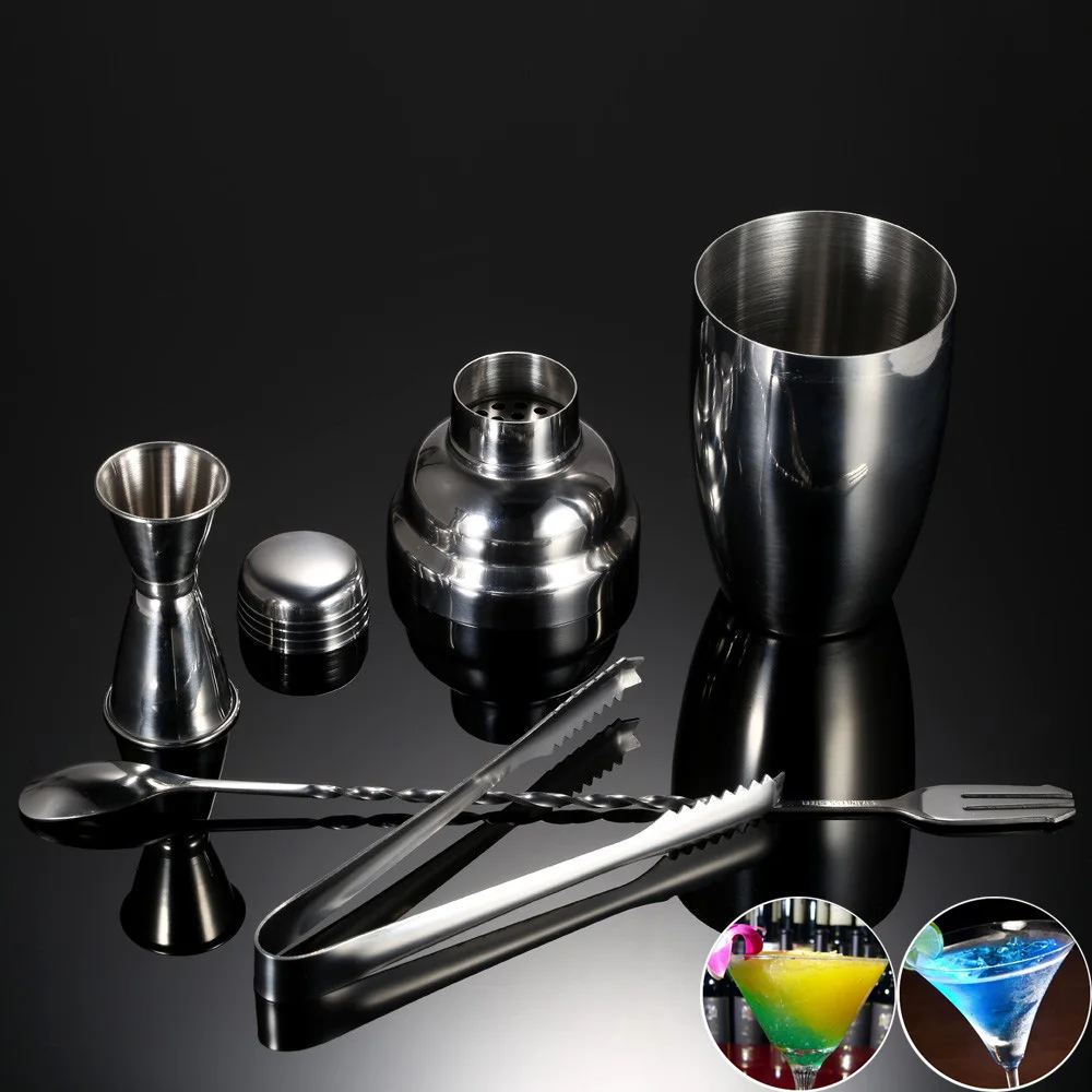 Stainless Steel Bar Set 250ml Cocktail Shaker Cocktail Mixer Spoon Set