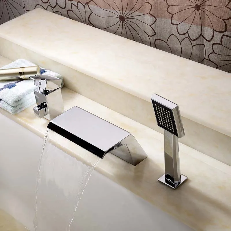 Deck-Mounted-Single-Handle-Waterfall-Bathroom-Bathtub-Faucet-with-Hand-Shower-Chrome-Finished-Hot-and-Cold