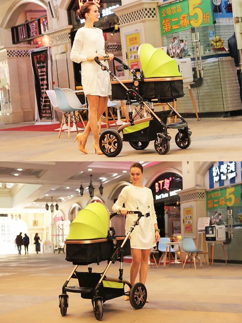 Роскошная детская коляска 3 в 1, шесть цветов четыре колеса одно сиденье, модный стиль, складная коляска, коляска сумка для переноски