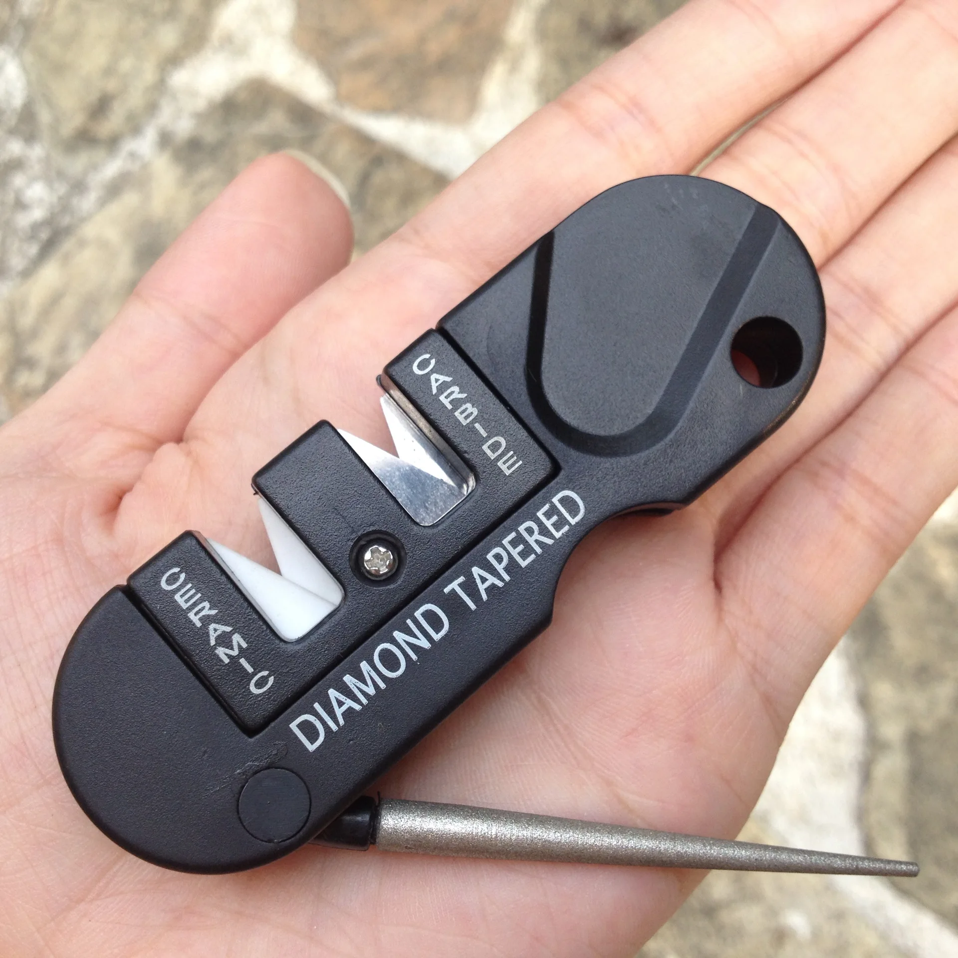 

4 in 1 Mini portable Durable Tungsten sharpener steel Ceramic Knife Sharpening tool