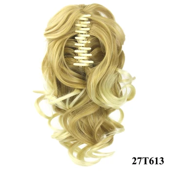 Soowee 8 Color Curly High Temperature Fiber Synthetic Hair Pony Tail Hairpiece Blonde Gray Clip In Hair Extensions Claw Ponytail 4