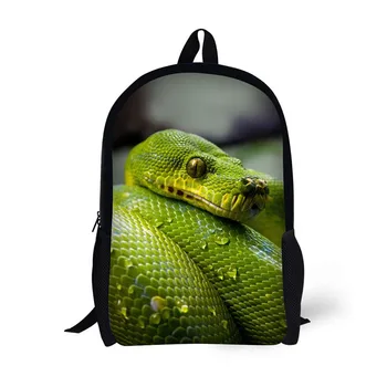 

Teenage School Backpack 17 inch Leisure Travel Book Bag Snake Prints Students Boy Girls Children School Bags Rucksack Mochilas