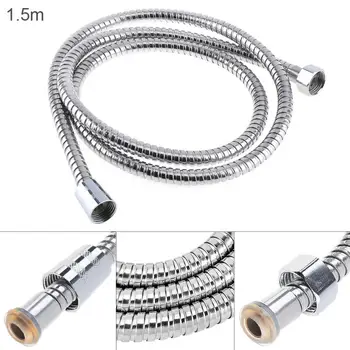 

1.5m Convenient Stainless Steel Silver Encryption Explosion-proof Hose with Flexible Water Pipe Pumbing Hoses for Bathroom