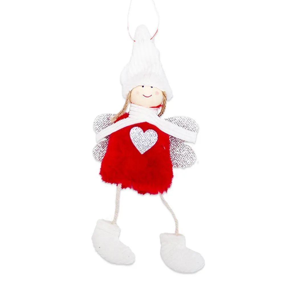 Новогодняя и Рождественская плюшевая кукла-ангел, елочные Подвески, украшение для дома, noel natale kerst navidad - Цвет: Red