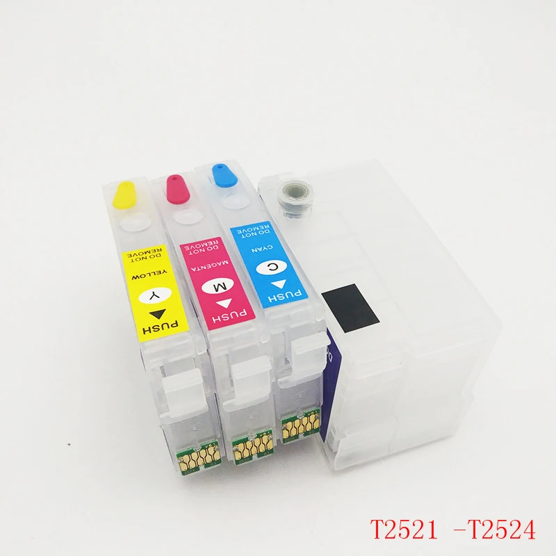 

einkshop T2521 252 Refillable Ink Cartridge For Epson T2521xl WorkForce WF-3620 WF-3640 WF-7610 WF-7620 WF-7110 7710 7720 7210