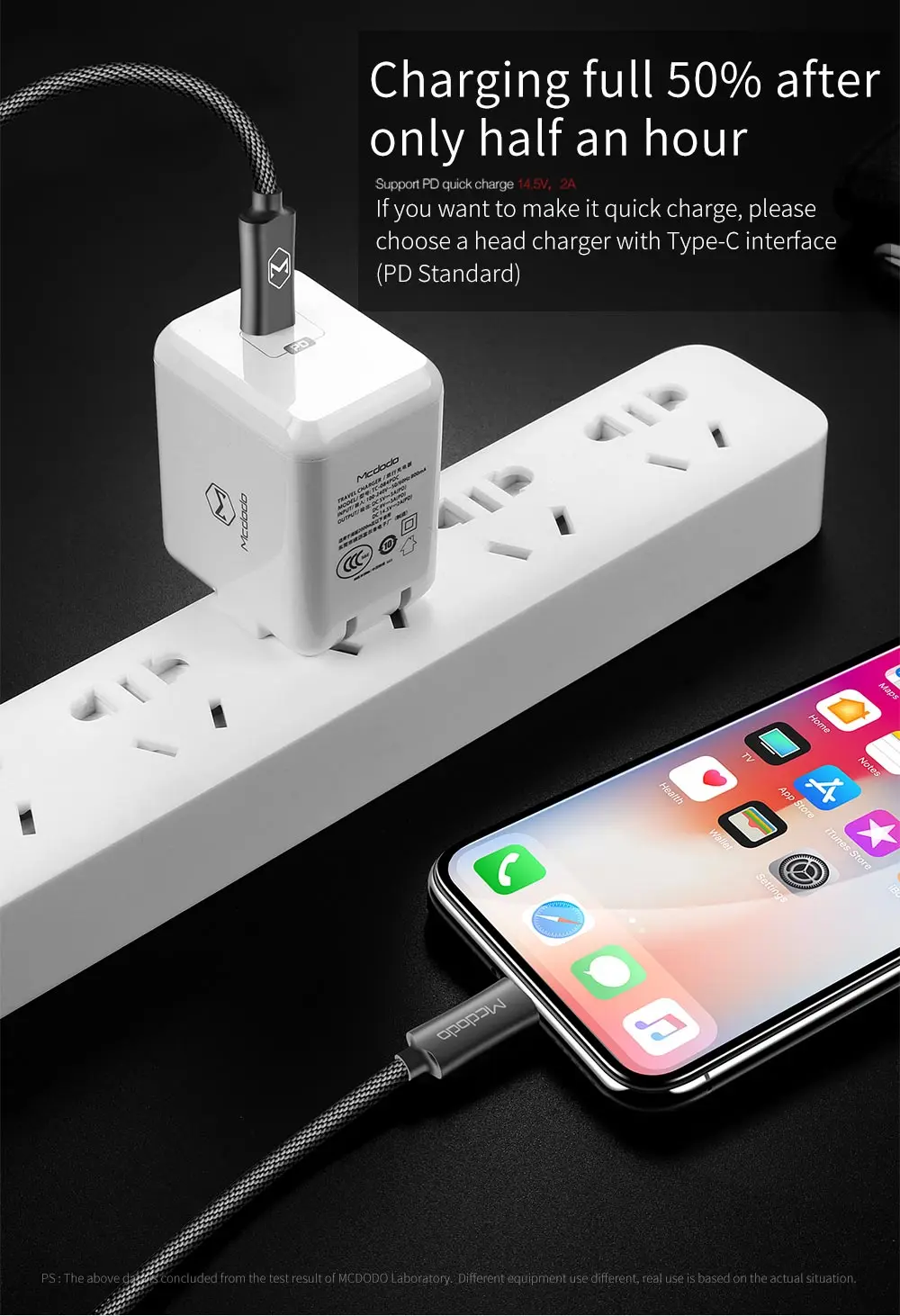 Mcdodo USB C PD 18 Вт Кабель для быстрой зарядки type C для Lightning 2A зарядное устройство для передачи данных USB-C для iPhone XR XS Max X PD ISO 12 кабель