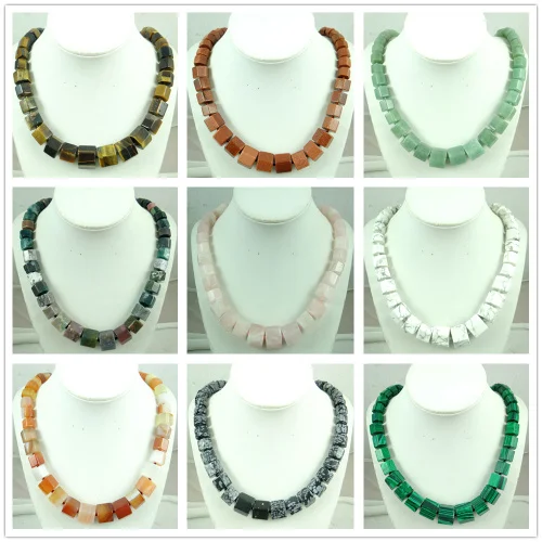 

Fashion Natural Pink Quartz Onyx Opal Tiger Eye Stone Pendants Chains Handmade Gem Jewellery Necklace For Women Fine Jewelry P33