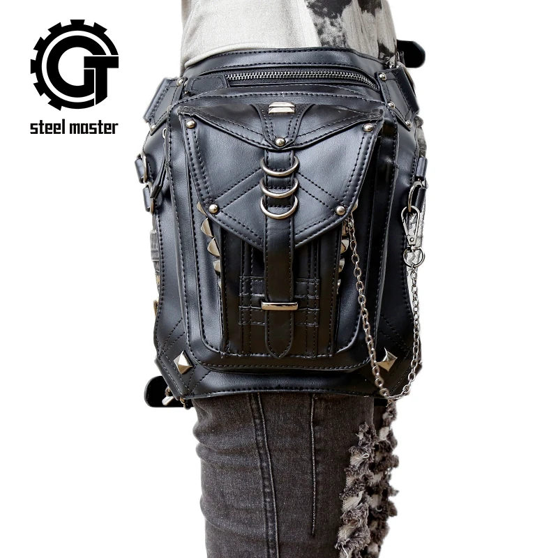 Steelsir 2017 Vintage Retro Rock Leather Messenger Waist Bags Steampunk Messenger Fashion Men And Women Travel Shoulder Bag Steelsir 2017 Vintage Retro Rock Leather Messenger Waist Bags Steampunk Messenger Fashion Men And Women Travel Shoulder Bag
