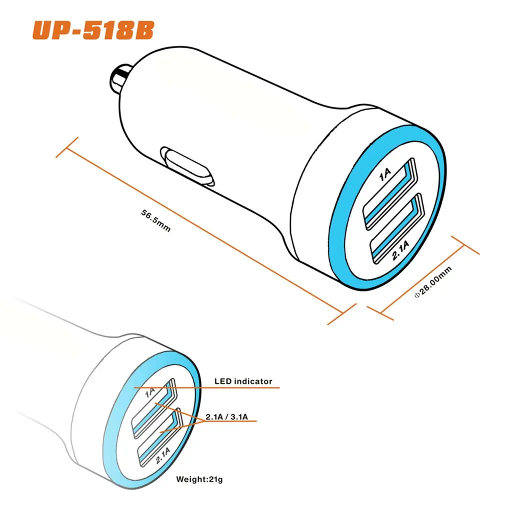 5V2. 1A شحن رئيس المزدوج Usb سيارة شاحن الهاتف المحمول هاتف لوحي العالمي شاحن سيارة 5V2. 1A شحن رئيس المزدوج Usb سيارة شاحن الهاتف المحمول هاتف لوحي العالمي شاحن سيارة