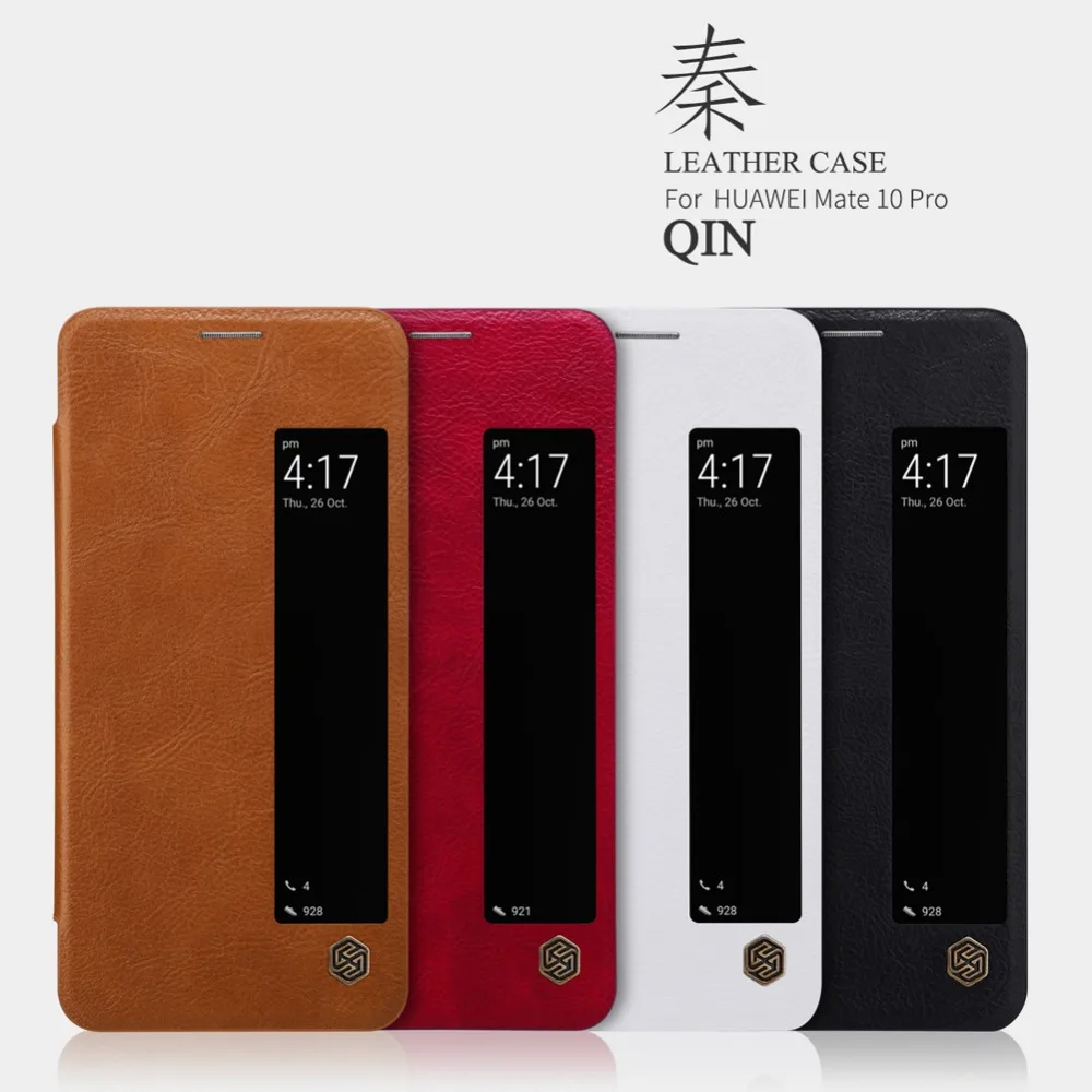 

for Huawei mate 10 pro case smart cover 6.0" Nillkin QIN series flip PU leather case for huawei mate 10 pro "Automatic sleep"