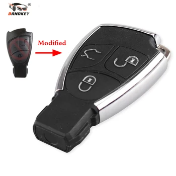 

Dandkey New Style Silver Side Modified 3 Button Remote Key Shell Case Fob Cover For Benz CLS C E S + battery Holder