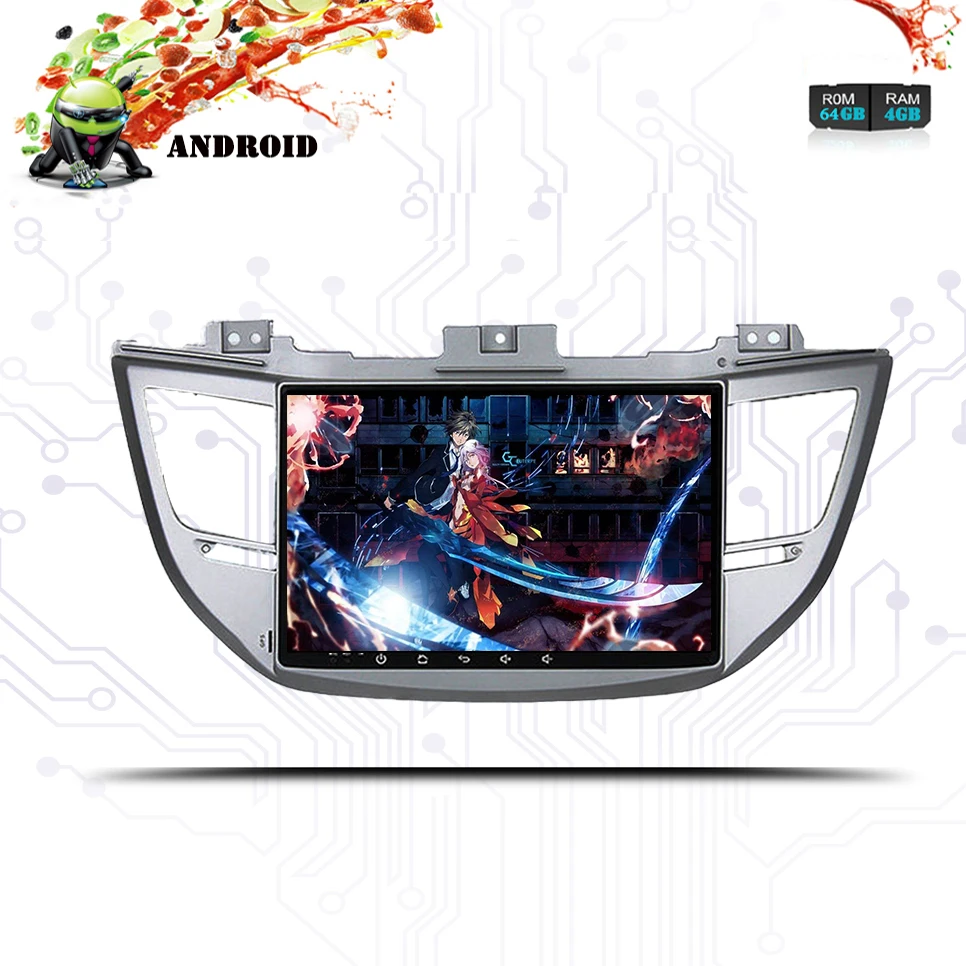Android 10 0 автомобильный Dvd для Hyundai Tucson/ ix35 2015 2016 2017 2018 с восьмиядерным 4 + 64 Гб радио Gps