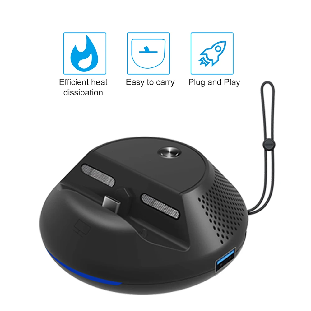 

Portable Heat Dissipation Base TV Dock TV Converter Charging Dock Stand for Nintendo Switch Console with LED Light