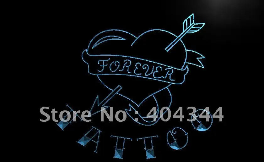 LB702- Tattoo Forever Heart Love Open LED Neon Light Sign home decor crafts | Дом и сад