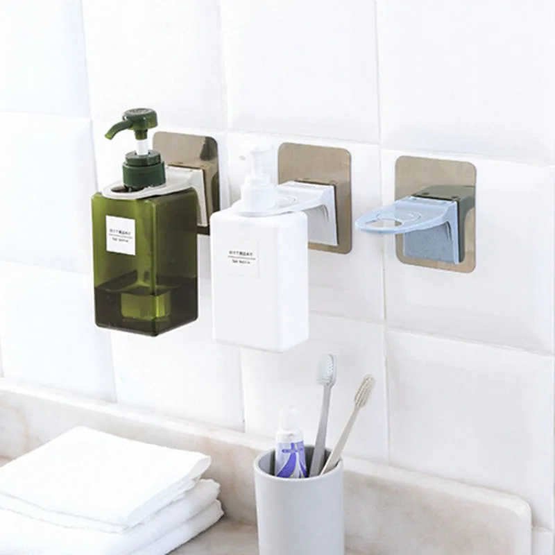 BalleenShiny غير مثقبة جدار الجسم غسل زجاجة حامل المطهر حامل شفط جدار الحمام والشامبو تخزين الرف