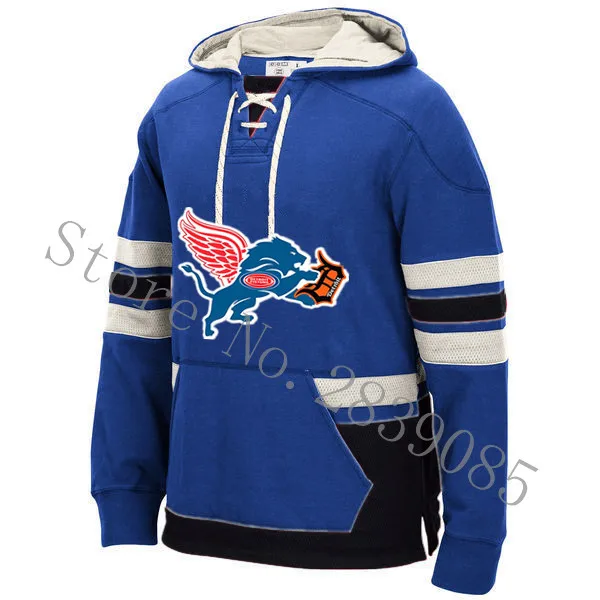 New Designs Winter Detroit Jersey Hoodies Stitched Custom Red Wings