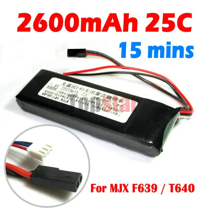 

7.4V 2600mAh 25C super high capacity Li-Po battery for MJX rc helicopter F639 F39 T40C T640