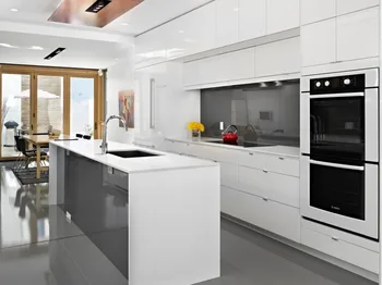 

White high gloss modern kitchen cabinet