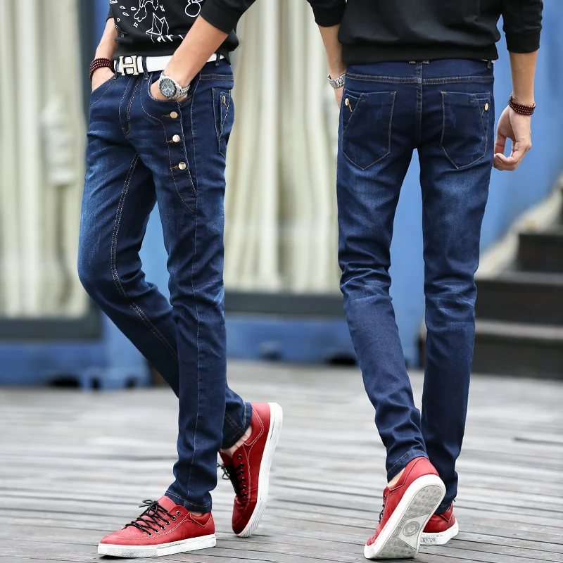 Jeans men's 2019 new slim jeans, high-quality casual stretch trousers men's clothing, fashion Korean straight versatile jeans Jeans men's 2019 new slim jeans, high-quality casual stretch trousers men's clothing, fashion Korean straight versatile jeans
