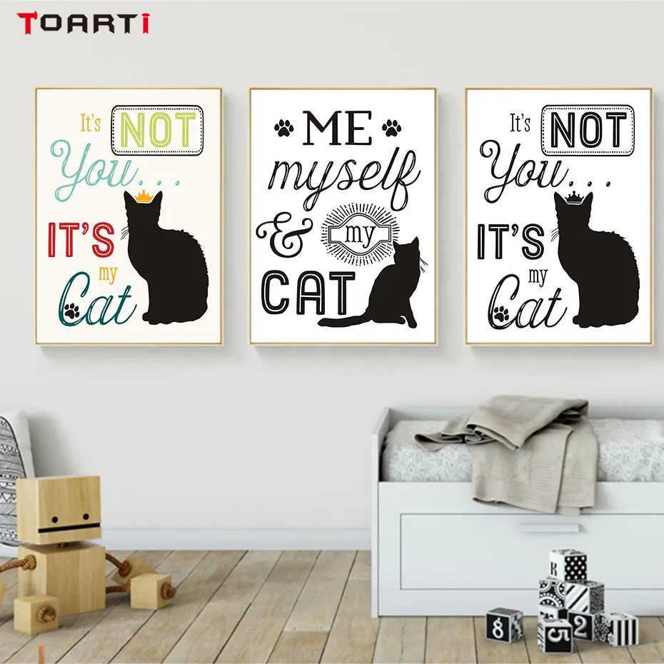 Black Cat Animals Canvas Painting  (5)