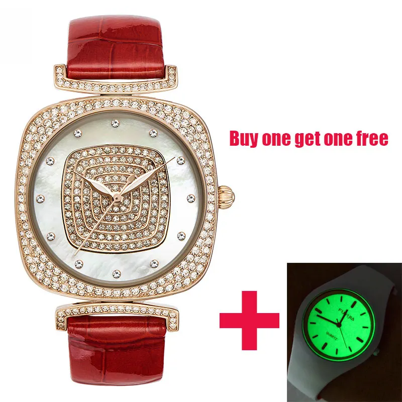 

New Large Female Quartz Watches Woman Full Diamond Fashion Watch Ladies Leather Bracelet Waterproof Clock Top Brand Luxury Table