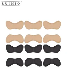 6 пар самоклеющиеся накладки на пятку, накладки, вкладыши в форме бабочки, губка, задняя подушка на пятке для высоких каблуков(черный и абрикосовый