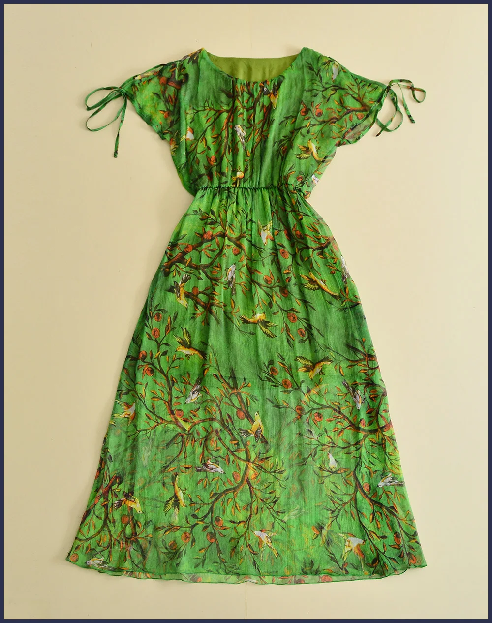 er 2018 100Druck Hei Runway GelbGr Verkauf Silk Kleid Kurzarm Sommer D9WeH2YbIE