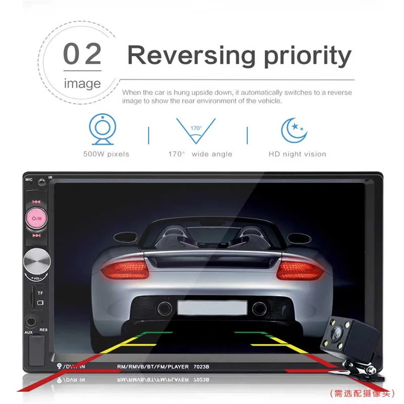 Bluetooth автомобильное радио " сенсорный в тире 2 din Авто аудио MP5 плеер Suppport FM SD камера заднего вида с беспроводным пультом дистанционного управления