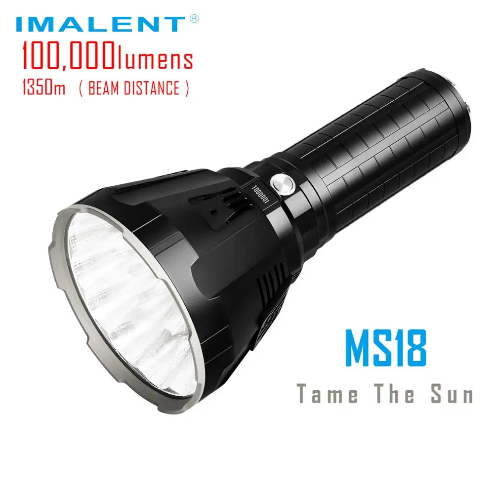 

IMALENT MS18 Super Bright Flashlight CREE XHP70.2 Max 100000 lumens beam distance 1350 meter cooling system Handheld Torch