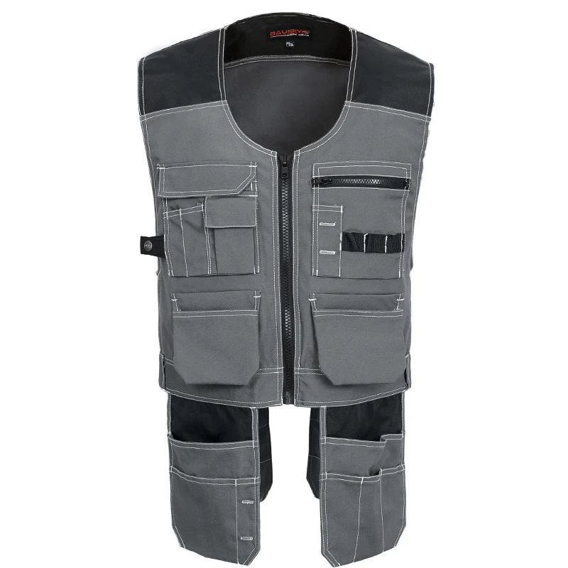 

New Men Work Vest Safety Clothing Multi-pockets Tool Vest Multi functionnal Photographer Carpener Mechanic Workwear Tops 2 color