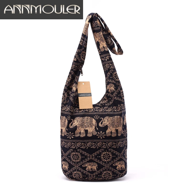 Vintage Women Mochila Cotton Shoulder Bag Bohemian Style Messenger Bag Elephant Print Crossbody Bag Bolsas Soft Ladies Bag Vintage Women Mochila Cotton Shoulder Bag Bohemian Style Messenger Bag Elephant Print Crossbody Bag Bolsas Soft Ladies Bag