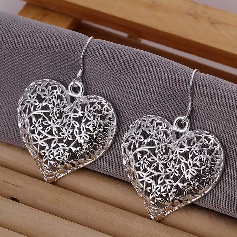 

Simple Fashion Style Silver plated Polished Flower Earrings Jewellery mens 2016,Wholesale&hot sell, SMTE160