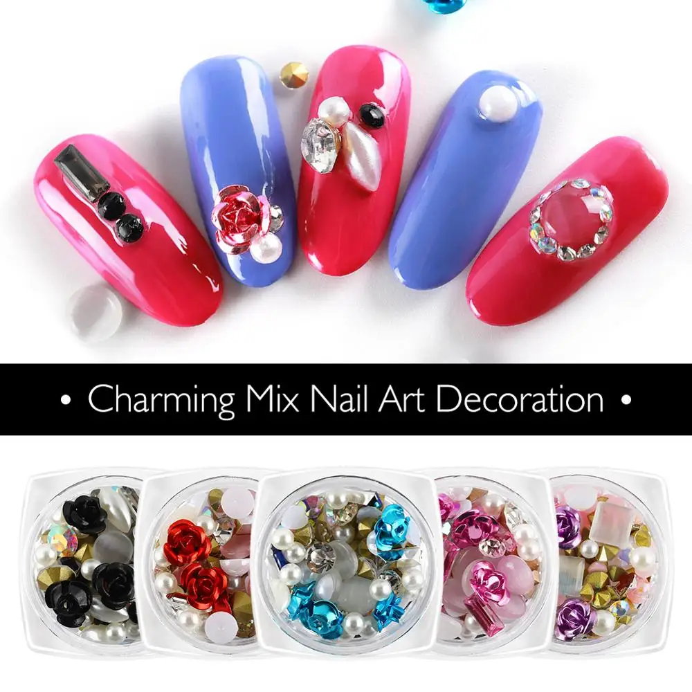 3D Nail Art Стразы формы смешать не термоклеевые Стекло прозрачный арт для ногтей