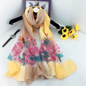 

2019 fashion women scarves female chiffon wrap ladies classic shawl Sunscreen Beach Scarf foulard pareo muffler floral bandanna