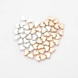 2019 Новый 100 шт. серебро/Золотое сердце Европейский небольшое отверстие Spacer подходит Diy ручной работы ювелирные изделия с бриллиантами