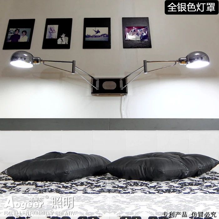 

Led wall lamp minimalist bedroom bedside lamp rocker stud wall hanging creative reading lights with dimmer switch FG660