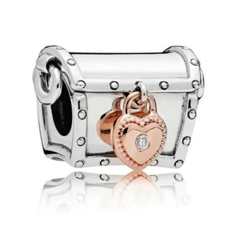 

2019 NEW 100% 925 Sterling Silver Love Treasure Chest Club Charm Valentine's Day Suitable DIY Bracelet Jewelry Gift