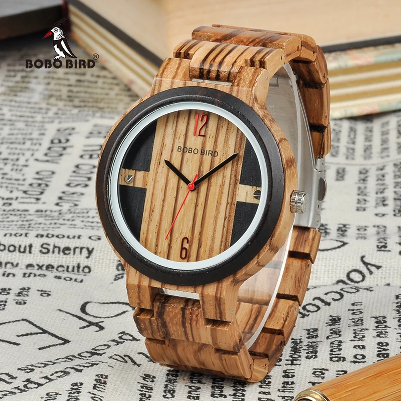 BOBO BIRD Wood Watch Men Relogio Masculino Luxury Design Quartz Wristwatches in Wooden Gift Box DROP SHIPPING W*Q19