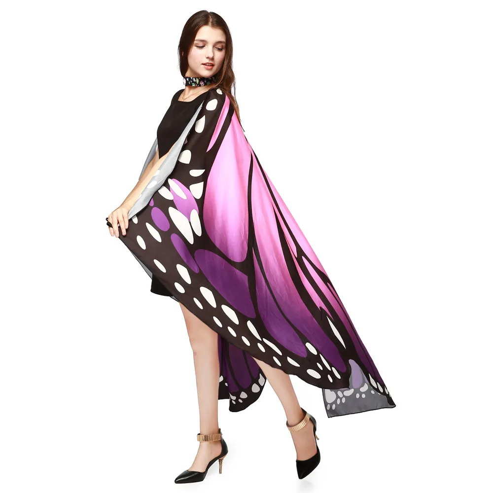 H30 модная шаль для женщин крылья бабочки шали шарф дамский бренд танцевальное пончо аксессуар для костюма Женская Роскошная шаль