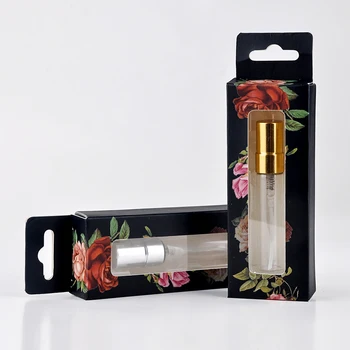 

100 Pieces/Lot 5ML Fashion Glass Perfume Bottles With Custom Gift Boxes Empty Cosmetic Packaging Container With Spray For Travel