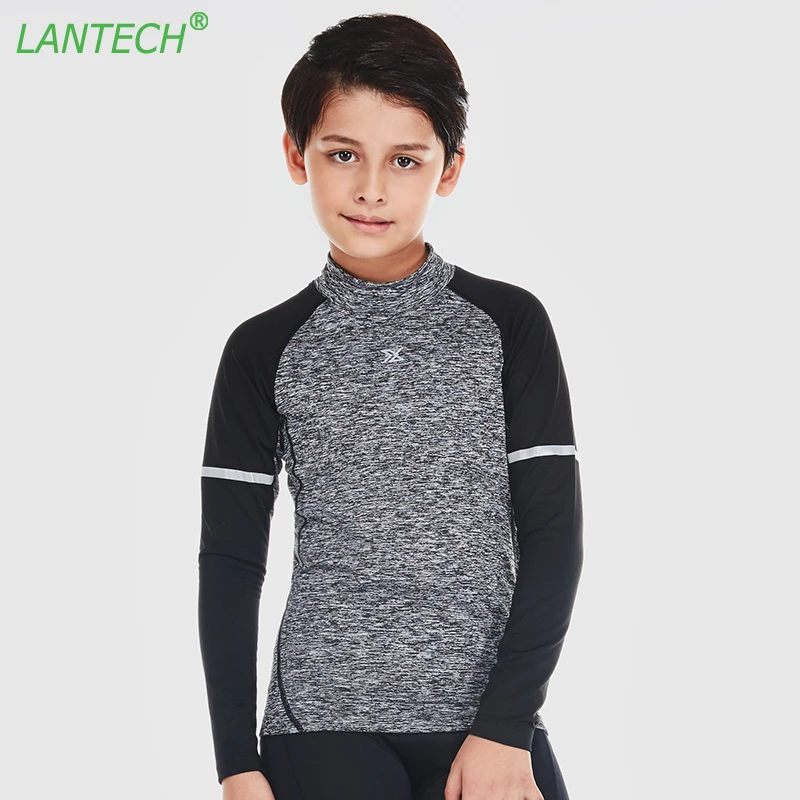 

LANTECH Children Running Shirt Sports Kids Boy Sportswear Fitness Exercise Gym Compression Tights Shirt Run Elastic Jerseys