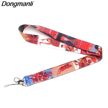 

P2950 Dongmanli Wholesale 24pcs/lot SLAM DUNK Badge Lanyard for Keys ID Holders Mobile Phone Neck Straps keychain Key Holders