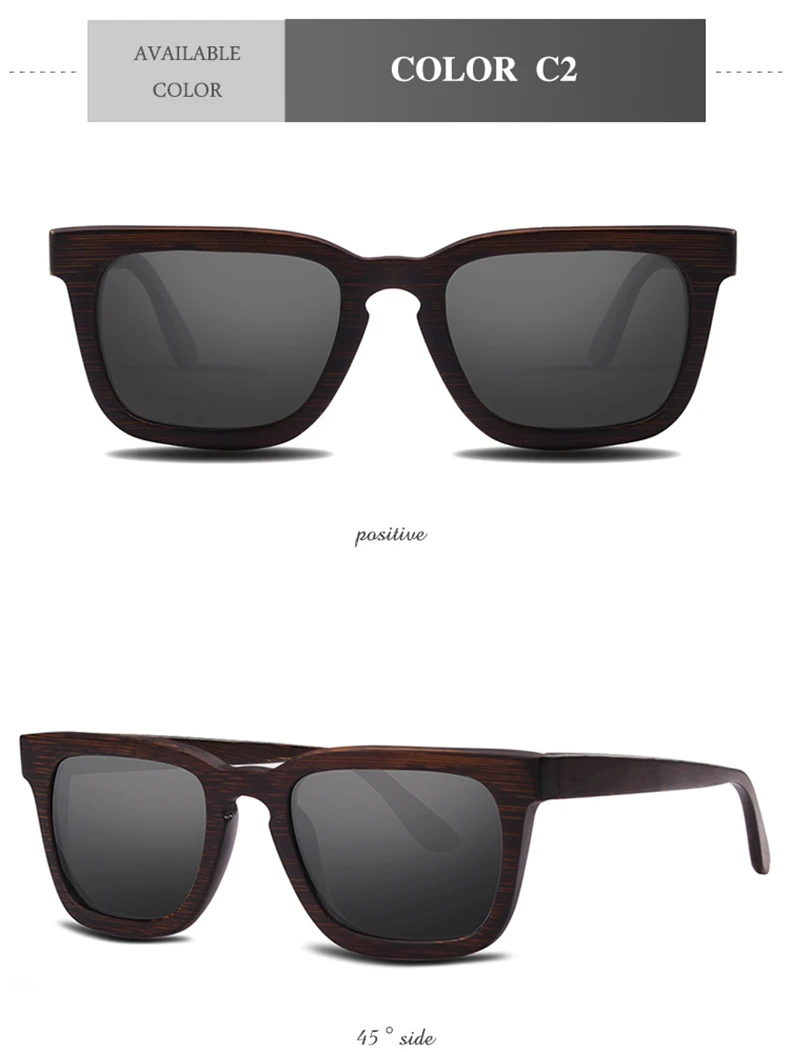 RTBOFY деревянные очки для Для мужчин и Для женщин бамбук кадр Eyeglasse поляризованные линзы очки Винтаж Дизайн оттенков UV400 защиты