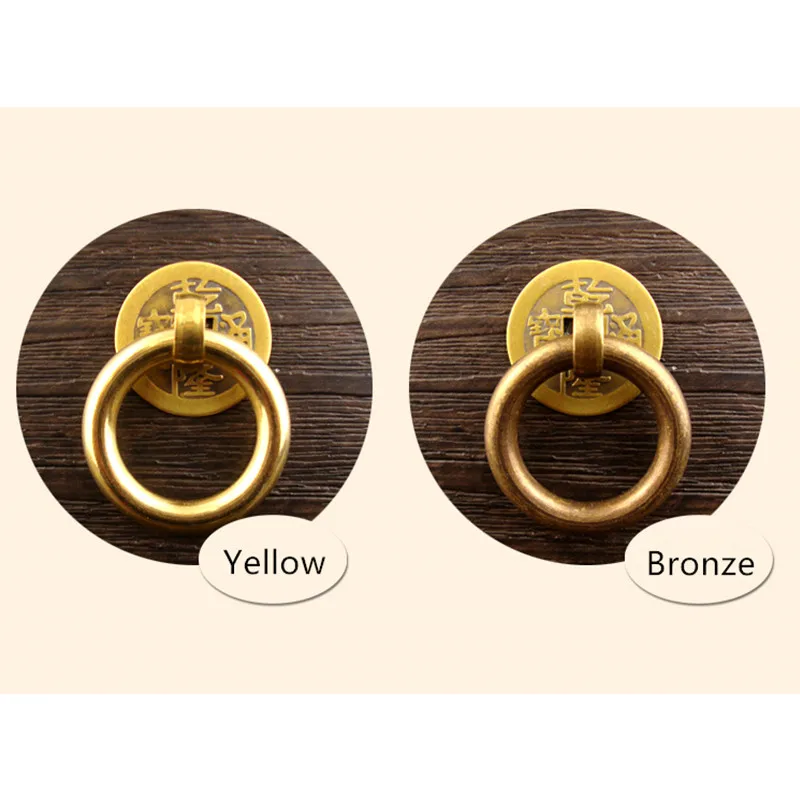 Vintage Brass Handle Pull Dresser Drawer Washer Knobs U Needle