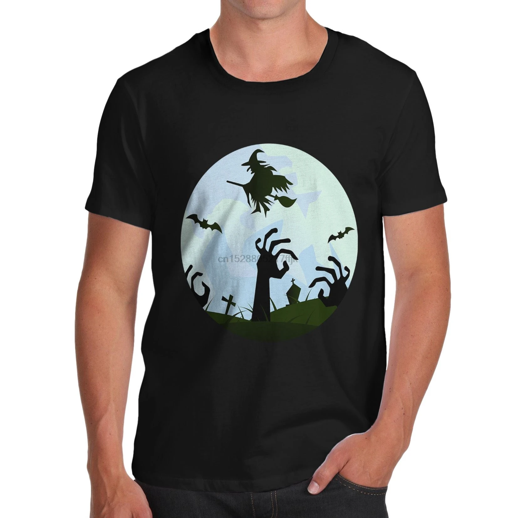 T Shirt Free Shipping Men Crew Neck Graveyard Short Gift Shirts | Мужская одежда