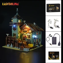 LIGHTAILING Led Light Up Kit Para Loja De Pesca Antigos Modelo Building Block Set Luz Compatível Com 21310 E 16050
