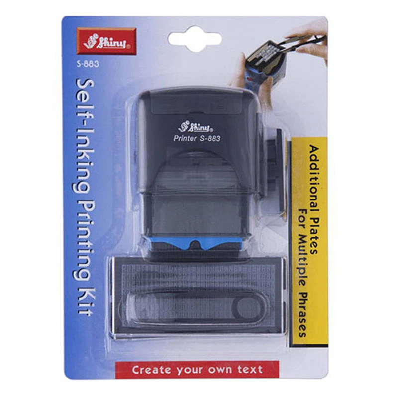 New Arrival S883 Self Inking Rubber Stamp Custom Shiny Office Stationary Business Mini Stamper Printing Kit