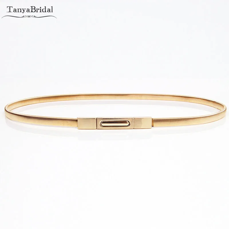

Gold/Silver Metal Bridal Belt Sashes Fashion Simple cinturon novia DY012