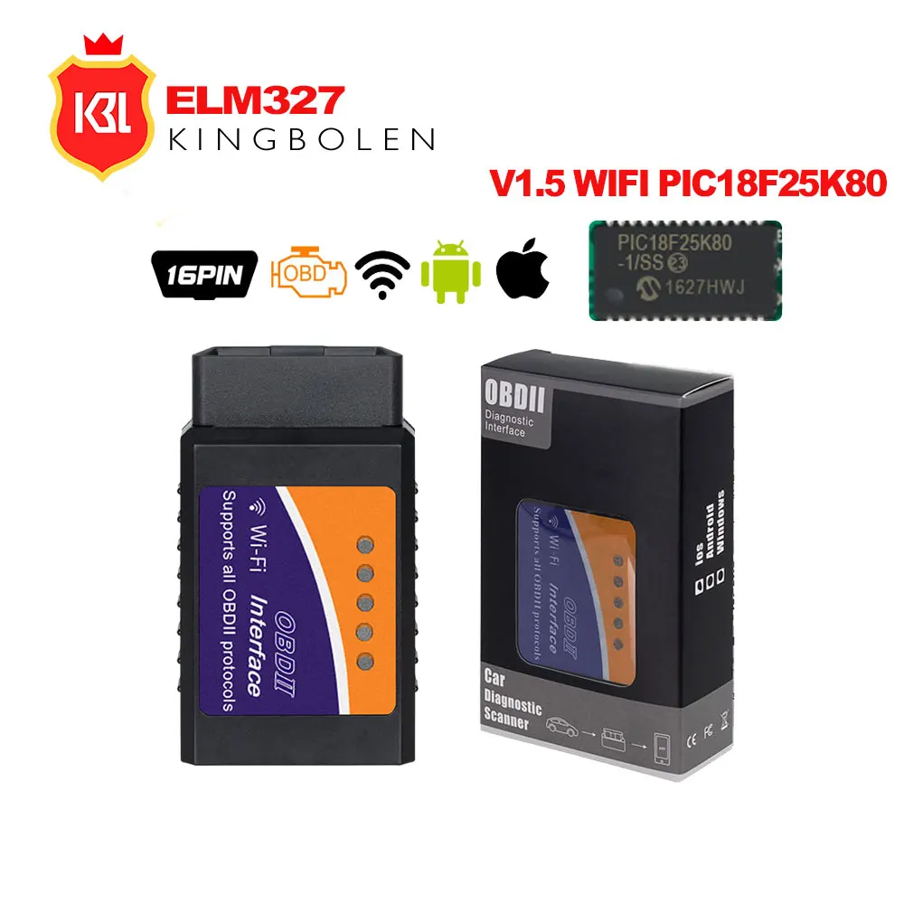 

ELM327 V1.5 Bluetooth/WIFI with PIC18F25K80 Chip For Android IOS Diagnostic Tool