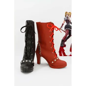 

Batman Arkham City Harley Quinn Catwoman Movie Halloween Cosplay Costumes High Heels Shoes Boots For Adult Women Euro Size